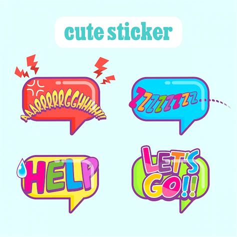 Cute balloon talk sticker | Premium Vector