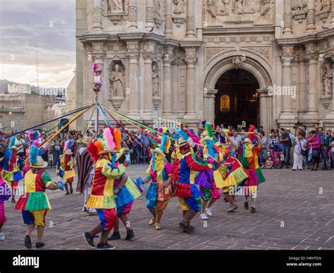 Masked dancers, Fiesta de la Virgen de la Soledad, Basilica of Our Lady ...