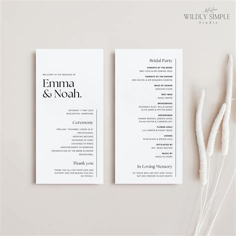 Image result for Wedding Service Program Template