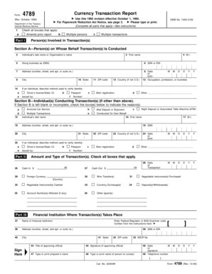Ctr Form 4789 - Fill Online, Printable, Fillable, Blank | pdfFiller