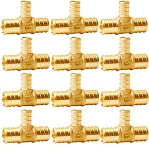 WHK 12 PACK 3/4" X 3/4" X 1/2" PEX Reducing Tee Crimp fittings(Lead ...
