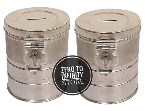Buy Zero to infinity store Stainless Steel Coin/Money Bank Container ...