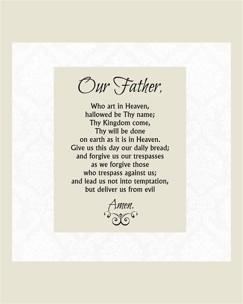 Our Father Prayer Printable the Lord's Prayer 5x7 8x10 - Etsy