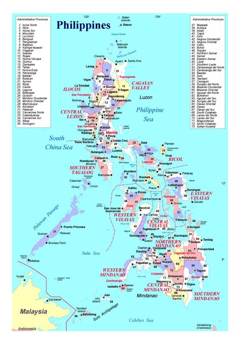 Administrative divisions map of Philippines | Philippines | Asia | Mapsland | Maps of the World