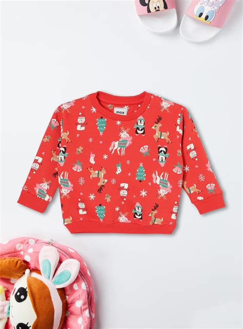 Buy Girls Chrismas Printed Sweatshirt Online at just Rs. 499.0 ...