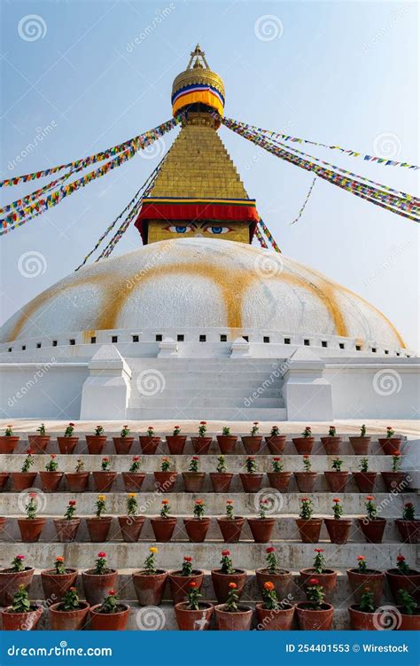Vertical Shot of the Boudhanath Stupa Temple Tower in Kathmandu, Nepal ...