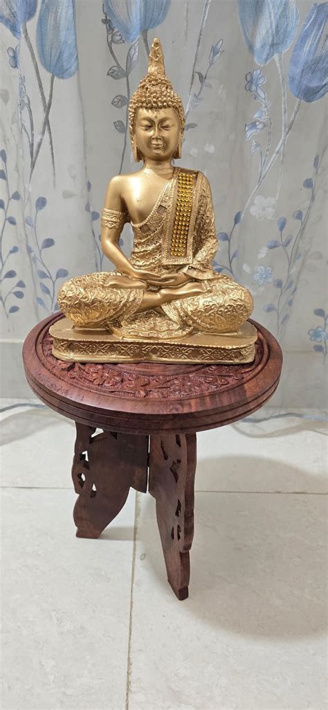 SI Creation Wooden Hand-Crafted Folding Side Stool for Living Room and ...