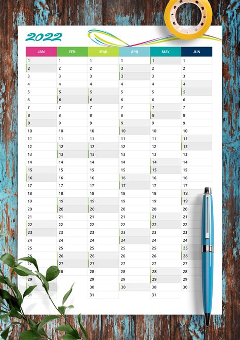 Vertical Calendar Template - Printable Calendars AT A GLANCE