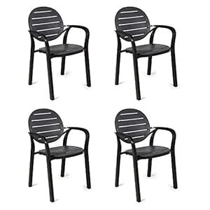 Cello Optima Chair (Black-Charcoal Grey, Set of 4) : Amazon.in: Home ...