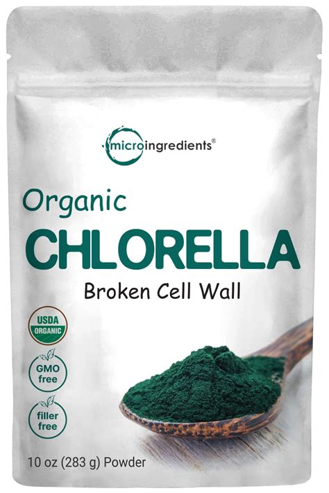 Micro Ingredients Organic Chlorella Powder 10 Ounce Broken Cell Wall ...