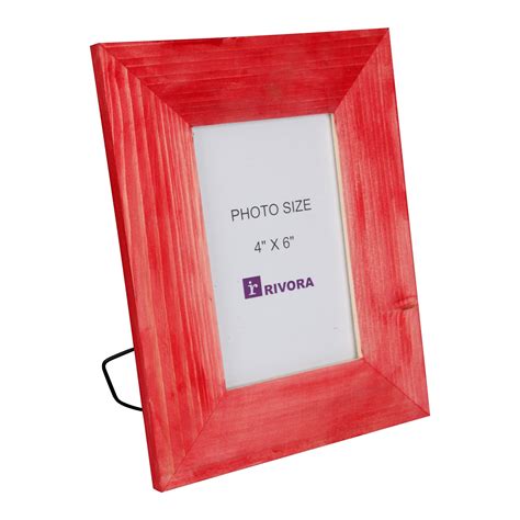 Wood Photo Frame With Hand Painted Transparent Red Colour | Photo Frame ...