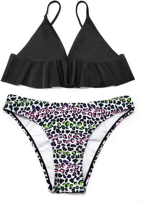 SHEKINI Girls Ruffle Flounce Triangle Bikini Print... – Vicedeal