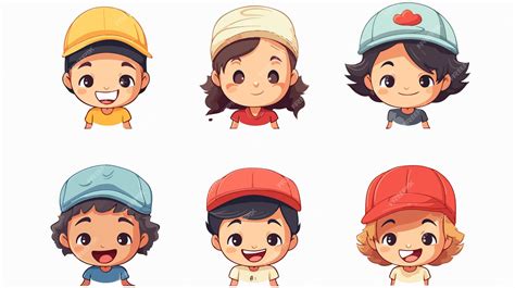 Cartoon Kids with Many Caps 的图像结果
