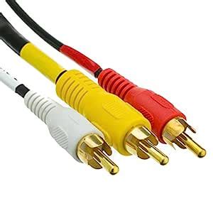 Buy Stereo/VCR RCA Cable, 2 RCA (Audio) + RCA RG59 Video, Gold-plated ...