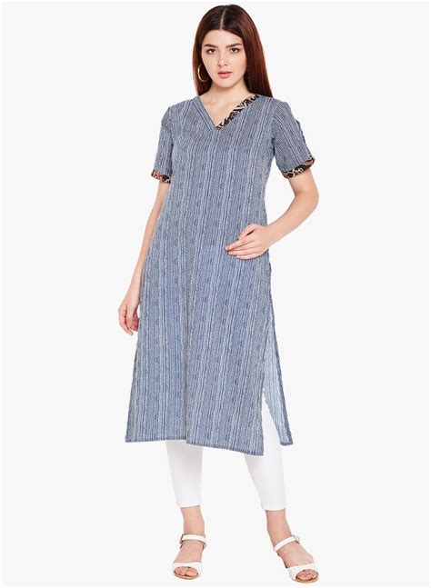 Get Vertical Stripes Cold Shoulder Tunic at ₹ 749 | LBB Shop