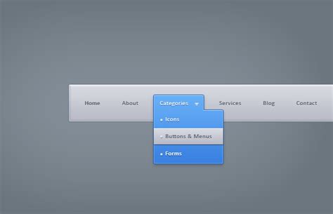 Drop Down Menu - Download Free PSD and HTML