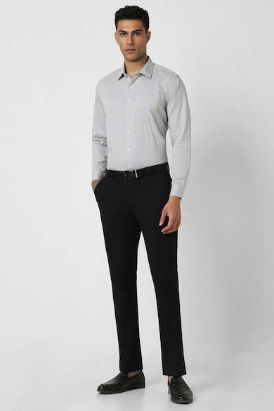 Buy Men Grey Slim Fit Print Full Sleeves Wedding Shirt Online ...