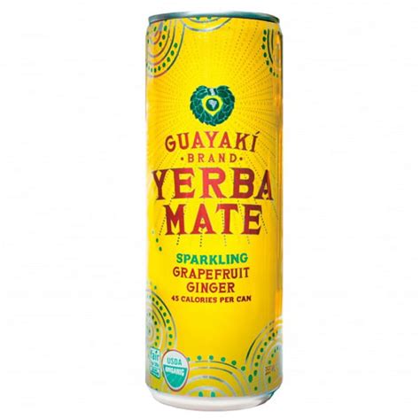 Guayaki Yerba Mate Sparkling Grapefruit Ginger 12 Oz Cans - Pack of 12 ...