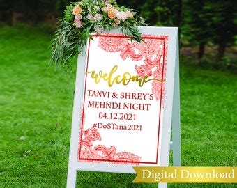 Buy Mehndi Ceremony Welcome Sign, Henna Welcome Sign, Mehndi Ceremony ...