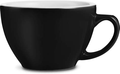 Buy LOVERAMICS Egg Style Cafe Latte Cup and Saucer, 300ml 10 oz Black ...