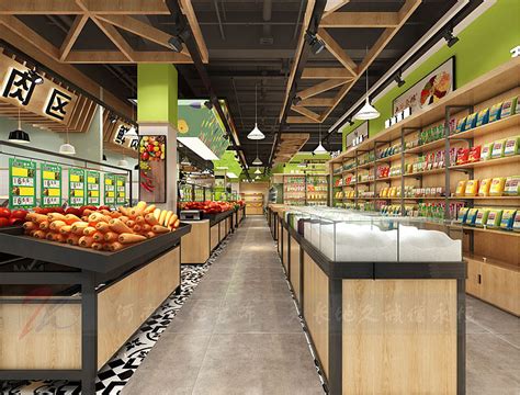 简约绿色生鲜超市超市门头招牌设计图CDR免费下载 - 图星人