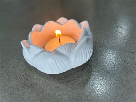 Concrete Petals Candle Holder – Set of 2 | Handmade Décor – e-Ceramall ...