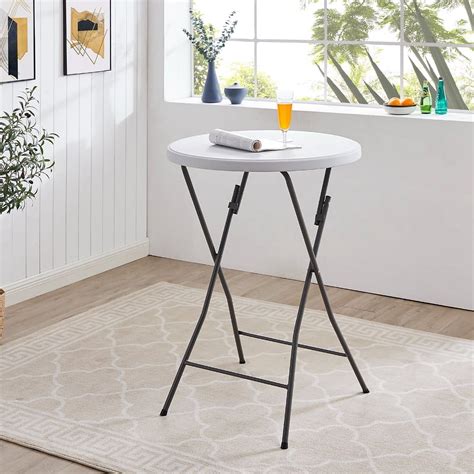 Naomi Home 32" Round High Top Folding Cocktail Table - Portable Bar ...