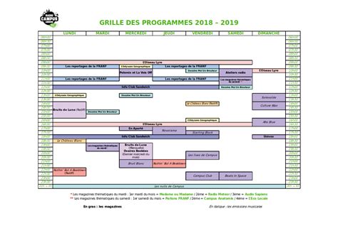 Image result for Grille Des Programmes