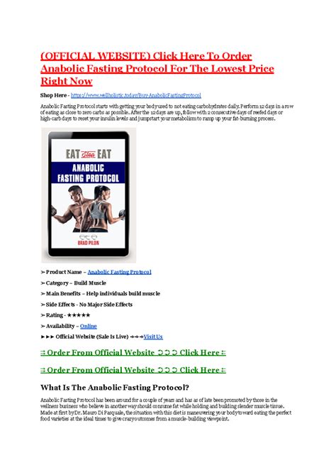 Anabolic Fasting Protocol For Fat Loss - (OFFICIAL WEBSITE) Click Here ...