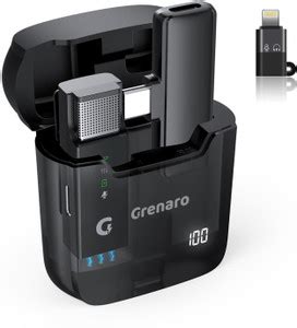 Grenaro S11 Pro Digital Display Wireless Mic with Charging Case-3 Level ...