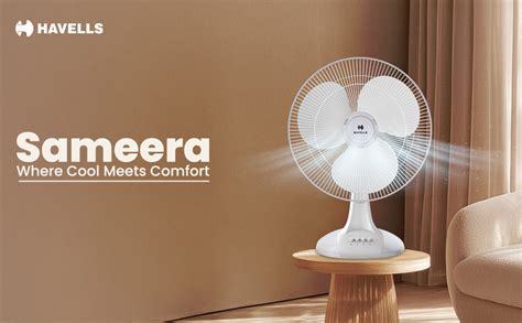 Buy Havells Sameera 400mm Table Fan | Jerk free oscillation, 120 ribs ...