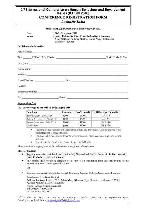 Conference Registration Form Template 的图像结果