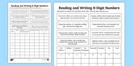 Writing 6-Digit Numbers in Words - Teacher-made Worksheet