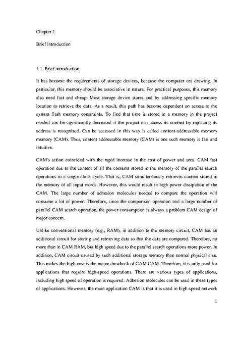 Content addressable memory CAM 1 - Chapter 1 Brief introduction Brief ...