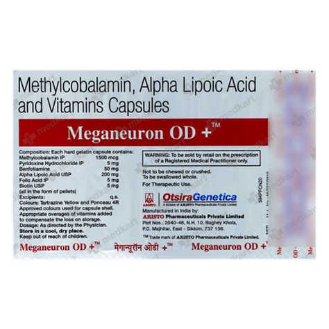 MEGANEURON OD PLUS CAPSULE 10'S : View Price, Combination and ...
