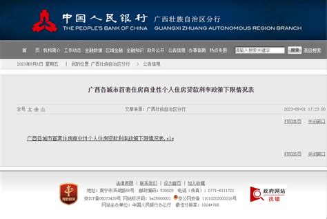 刚刚，广西各城市首套房贷利率政策下限公布_腾讯新闻