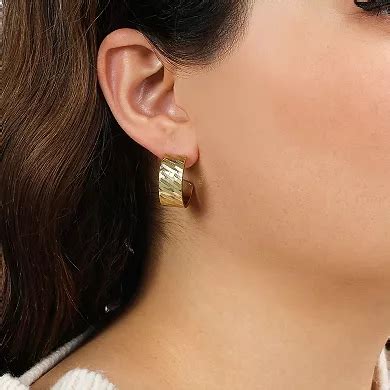 1928 Textured Hoop Earrings