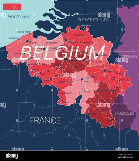 Belgium World Map Location 2,777 Belgium Map Europe Stock Photos,