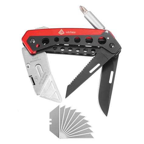Folding Pocket Utility Knife Heavy Duty Box Cutter with Flat Head and ...