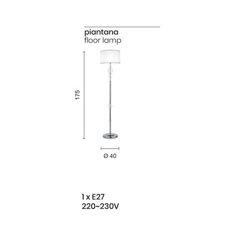 Classic Floor Lamp in Italian Artisan Glass and Metal