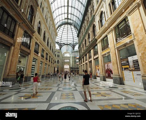 Interior of Galleria Umberto 1 shopping mall in Naples city center ...