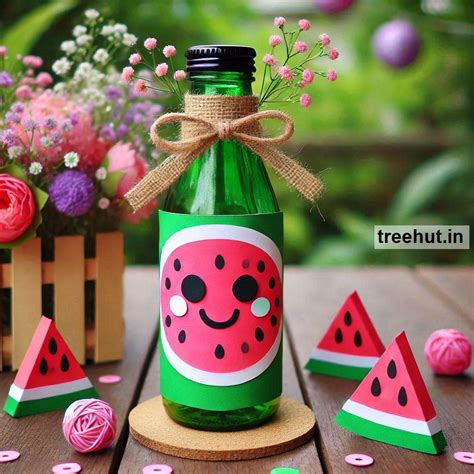 Watermelon Bottle Decoration Ideas, Bottle Craft Ideas