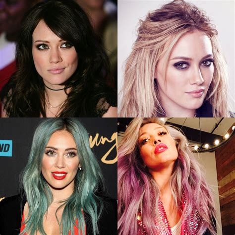 Hilary Duff : Brunette vs Blonde vs Green Hair vs Pink Hair : r ...