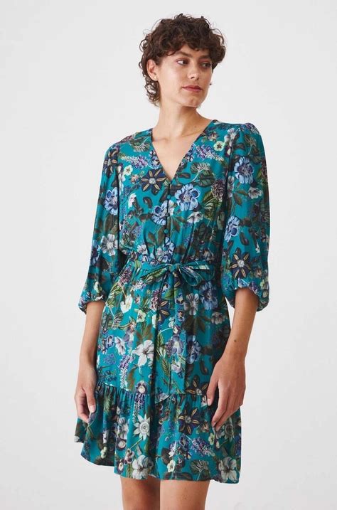 Medicine sukienka kolor turkusowy mini prosta | Answear.com