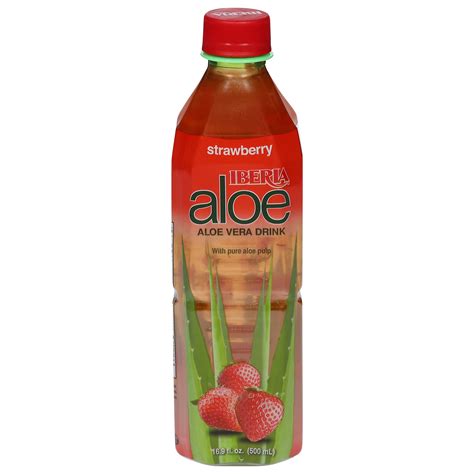 Iberia Foods Strawberry Aloe Vera Juice Drink with Pulp, 16.9 oz ...