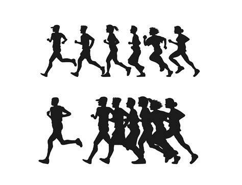 Running Silhouette 5K run Clip art - Vector black running people fitness png download - 2862* ...
