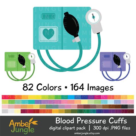 Blood Pressure Cuff Clipart Check Blood Pressure Clip Art for - Etsy ...