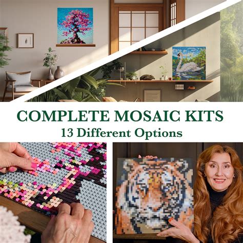 Mosaic Art Kits | 13 Options | Pixel Brick Art 48x48 | DIY Home Decor ...