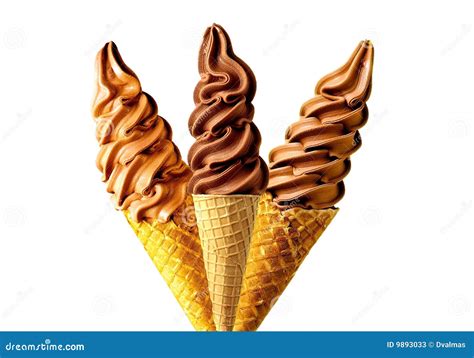 Chocolate ice cream cones. stock image. Image of softness - 9893033