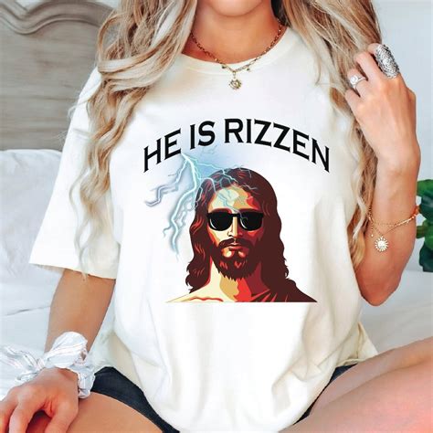He is Rizzen Meme T-shirt, God is Rizzen Shirt, Jesus Meme, SFS0077 - Etsy
